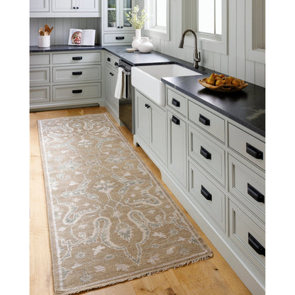 Almeria Rug - 481237 by Surya in light brown, charcoal, cream. Made from face: 60% wool, 40% viscose, warp: 100% wool in a unique style.