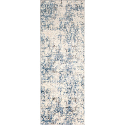 Alpine Rug by Livabliss in blue, charcoal. Made from 60% polypropylene, 40% polyester in a traditional style.