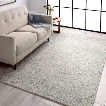 Almira ALR01 Rug by Jaipur Living in blue, light gray. Made from 100% wool in a unique style.