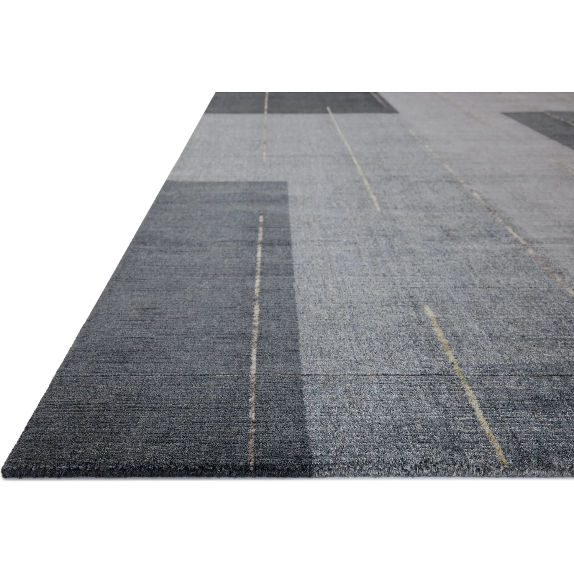Alistair ALS-01 Rug by Loloi in slate, natural. Made from wool, viscose, cotton in a unique style.