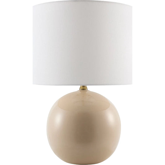 Alvary Accent Table Lamp by Livabliss in gloss, electroplated, high. Made from ceramic, jute, polyester, iron in a unique style.