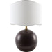 Alvary Accent Table Lamp by Livabliss in gloss, electroplated, high. Made from ceramic, jute, polyester, iron in a unique style.
