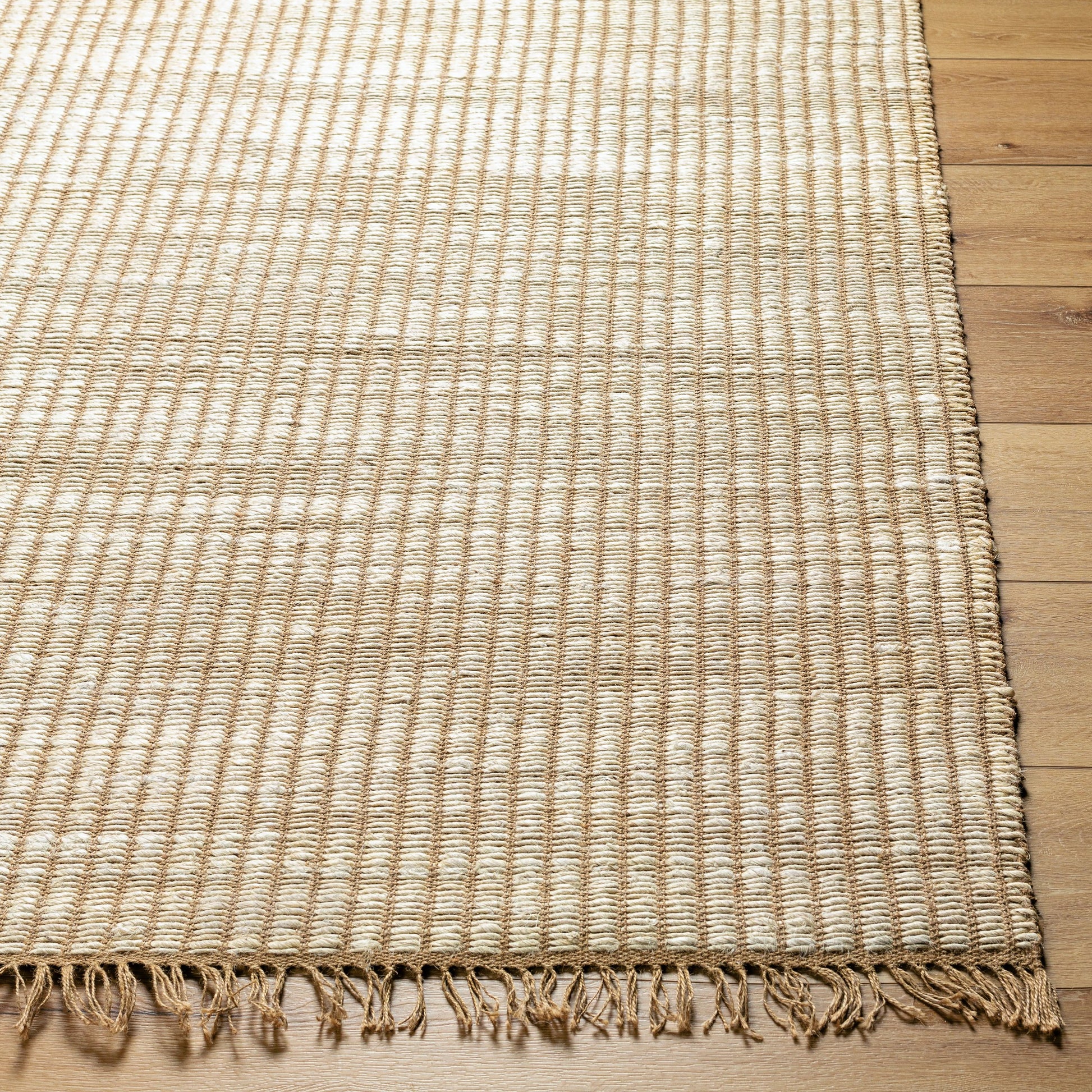 Alex Rug - 496078 by Livabliss in taupe, sandstone, charcoal, wheat, umber. Made from face: 100% jute, warp: 100% jute in a unique style.
