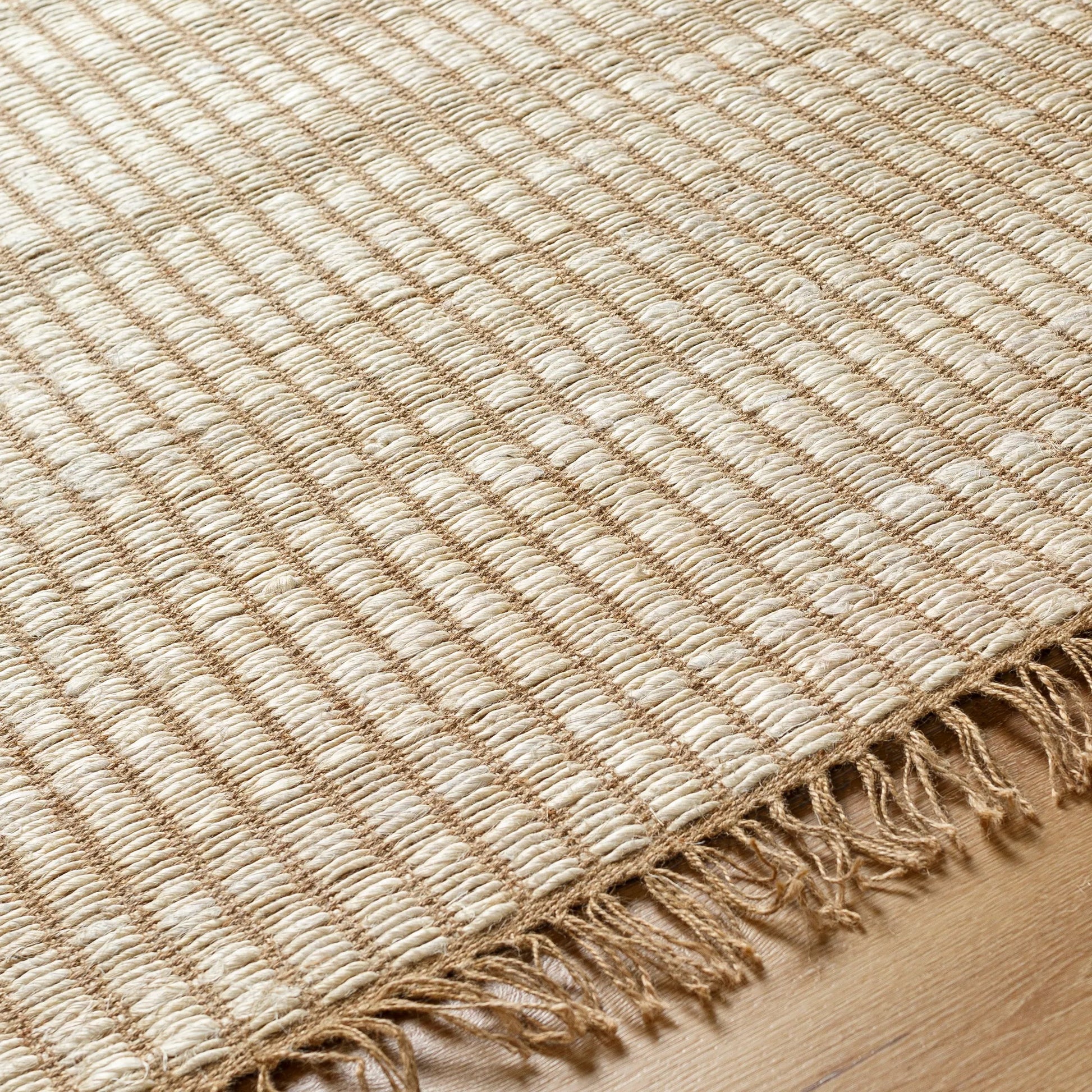Alex Rug - 496078 by Livabliss in taupe, sandstone, charcoal, wheat, umber. Made from face: 100% jute, warp: 100% jute in a unique style.