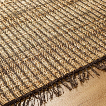Alex Rug - 496078 by Livabliss in taupe, sandstone, charcoal, wheat, umber. Made from face: 100% jute, warp: 100% jute in a unique style.