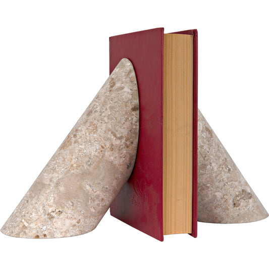Architectural Bookends by Noir in natural. Made from marble in a rustic style.