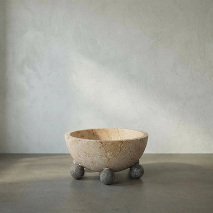 Bala Bowl by Noir in white marble. Made from stone in a eclectic & global style.