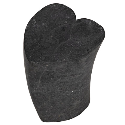 Heart Accent Table by Noir in black marble. Made from marble in a eclectic & global style.