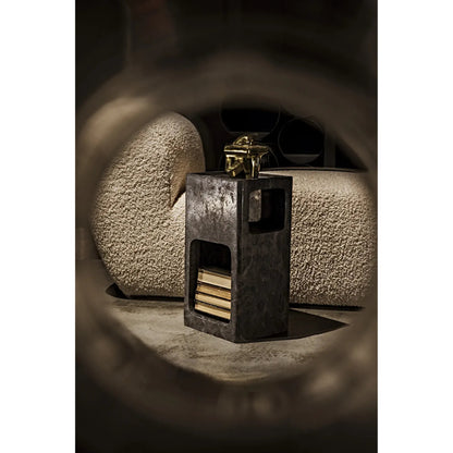 Murakami Side Table by Noir in black marble. Made from marble in a modern style.