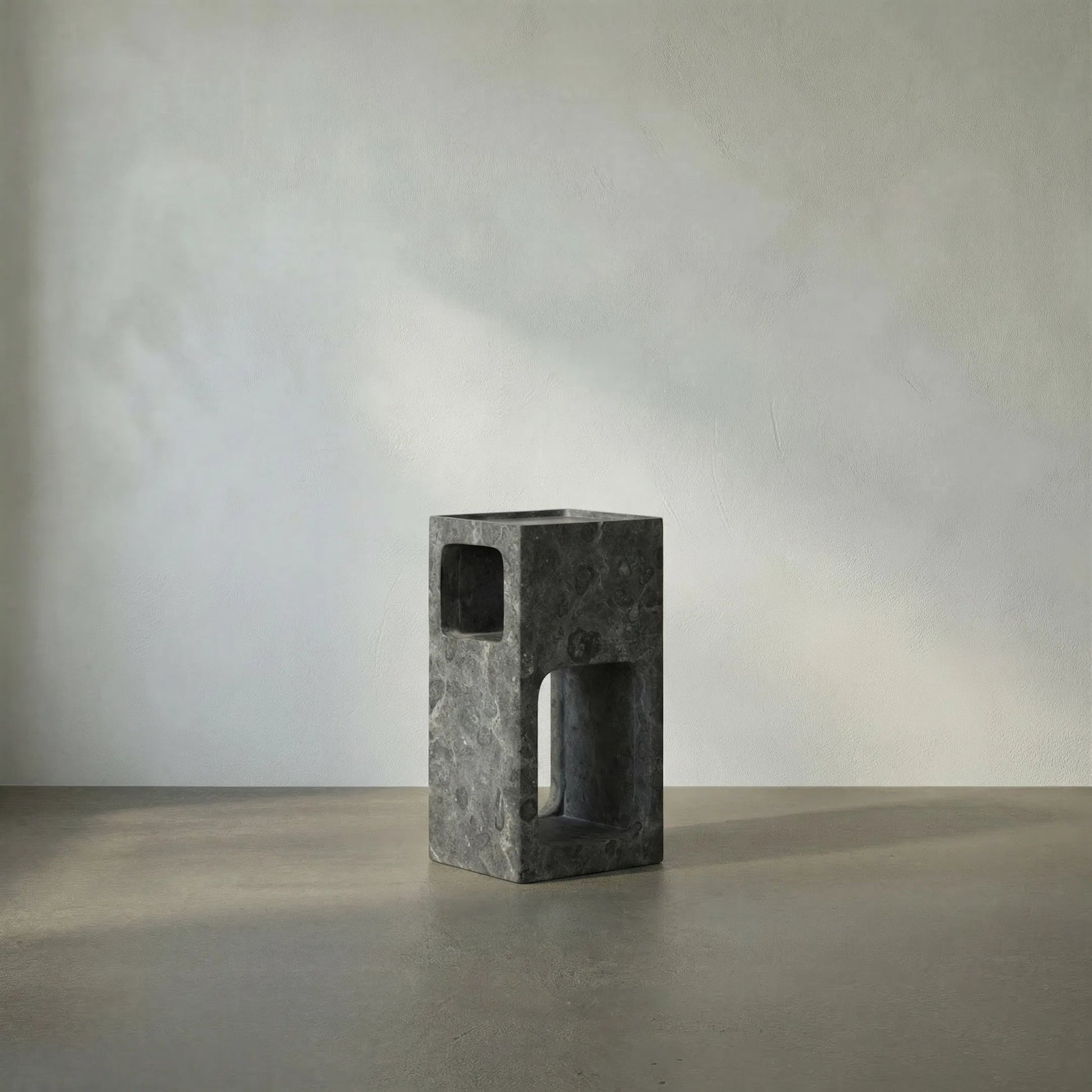 Murakami Side Table by Noir in black marble. Made from marble in a modern style.