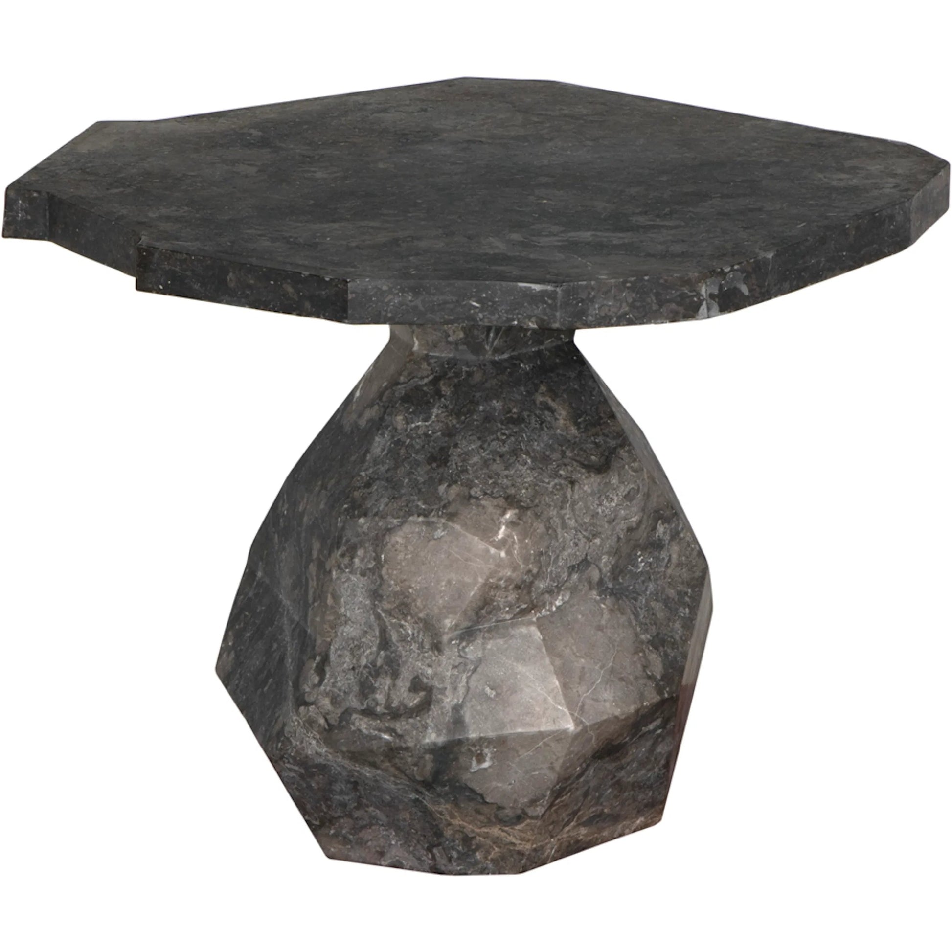 Rind Table by Noir. Made from marble in a rustic style.