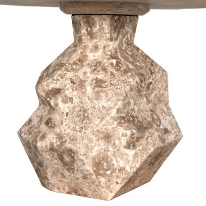 Rind Table by Noir. Made from marble in a rustic style.