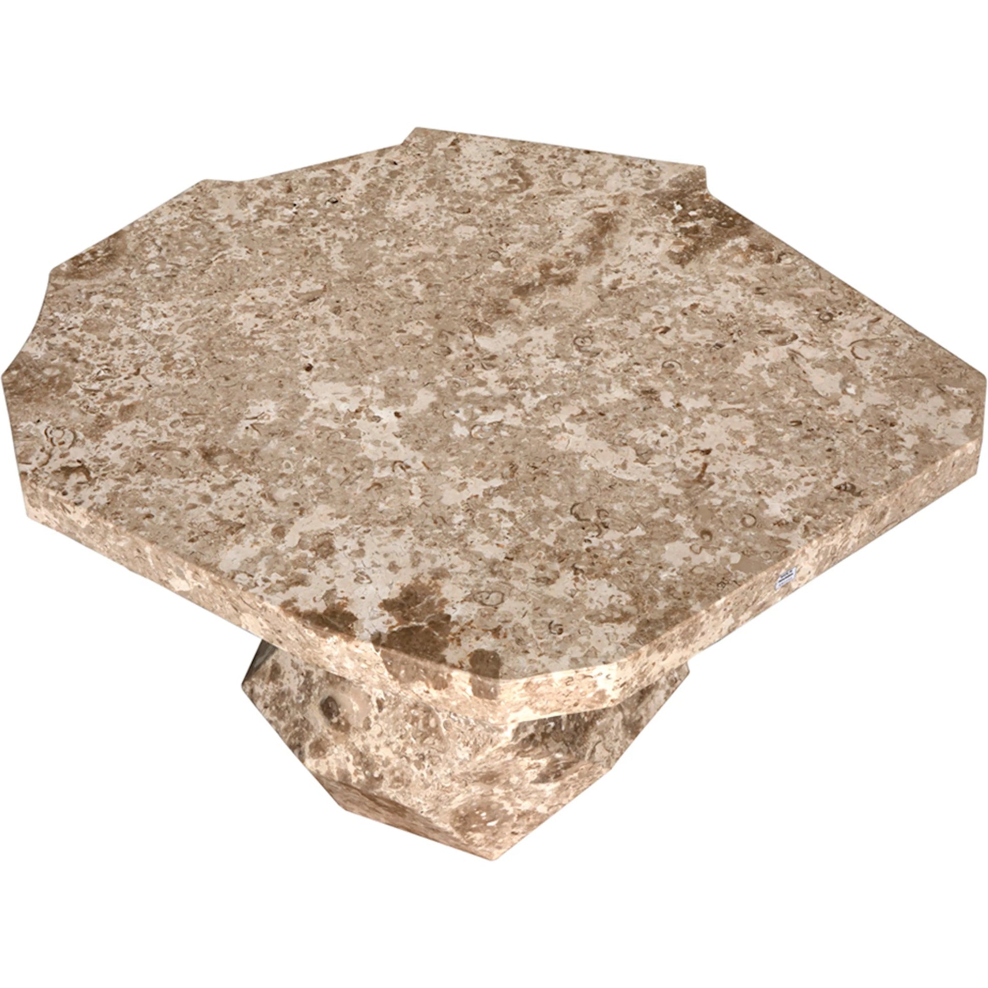 Rind Table by Noir. Made from marble in a rustic style.