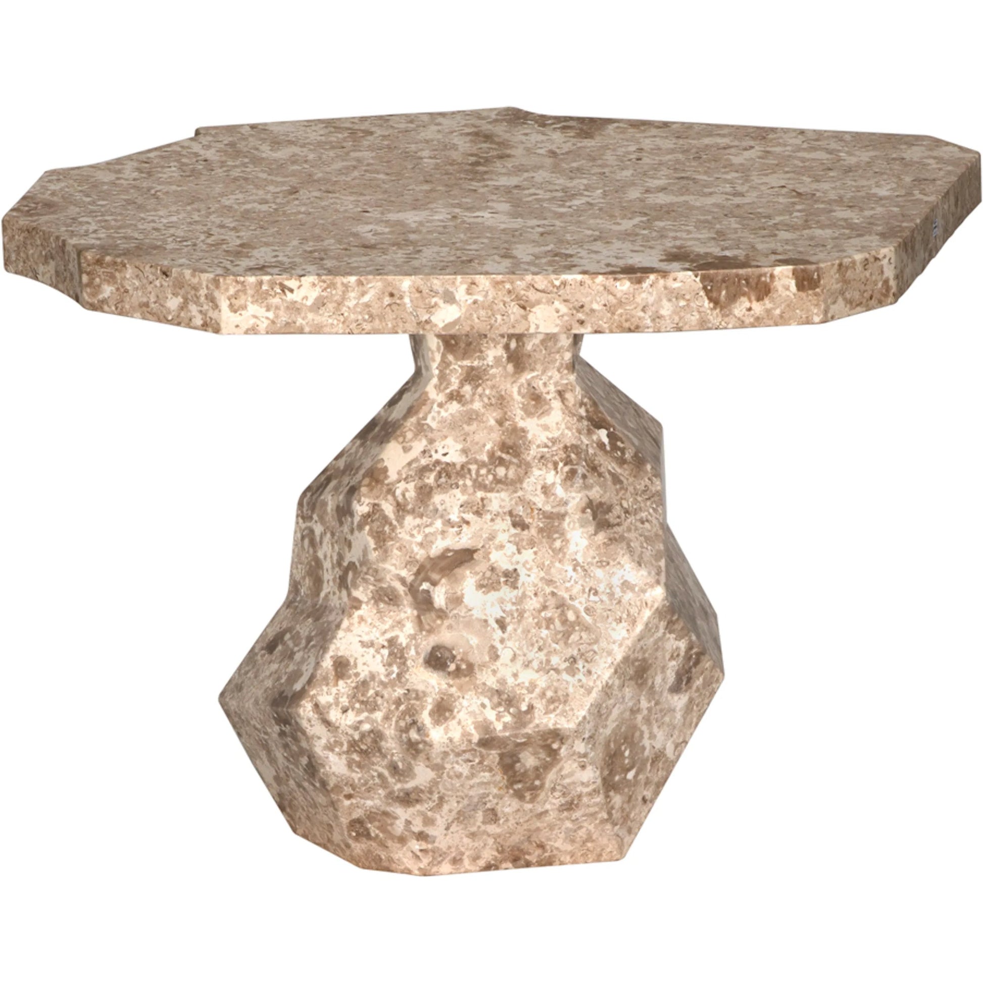 Rind Table by Noir. Made from marble in a rustic style.