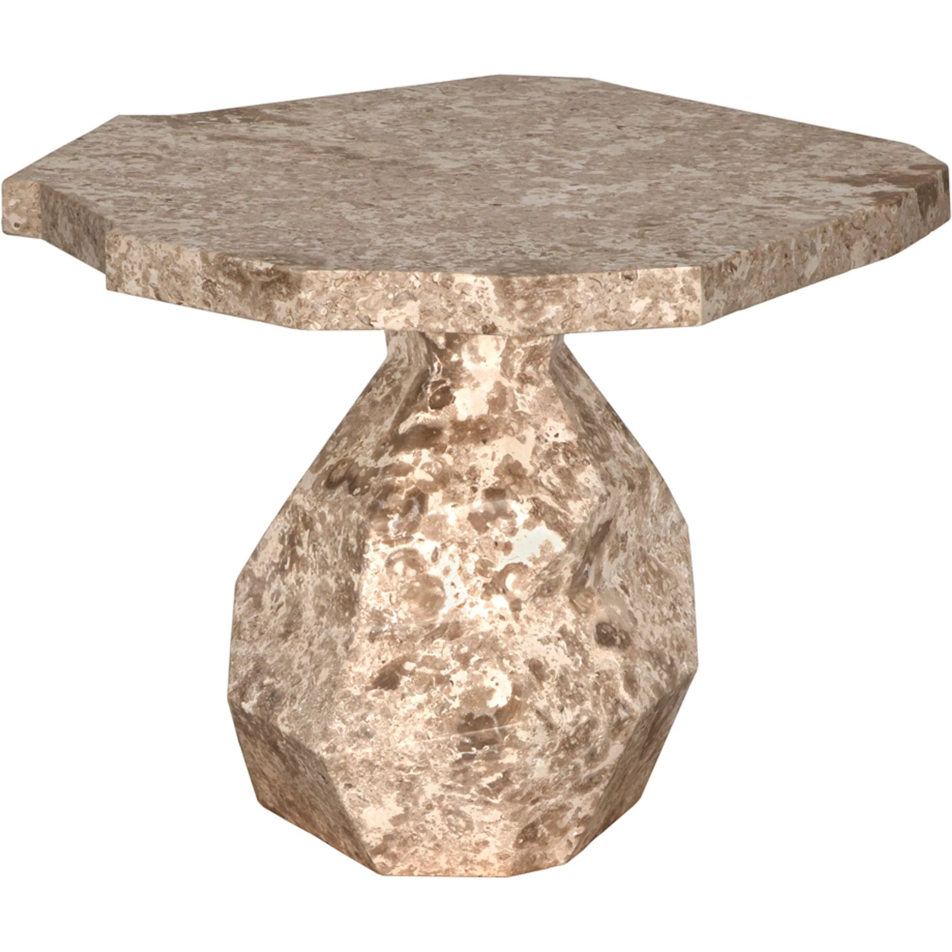 Rind Table by Noir. Made from marble in a rustic style.