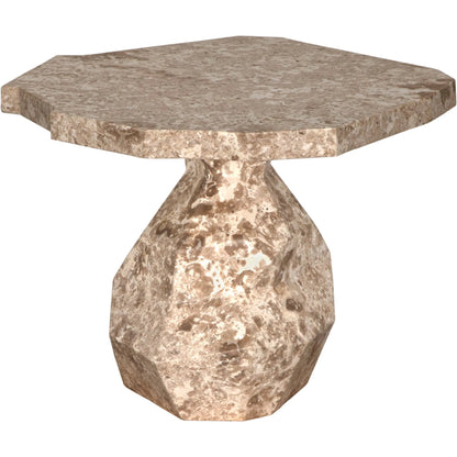 Rind Table by Noir. Made from marble in a rustic style.