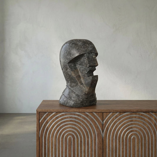 Neo Black Marble Sculpture by Noir in black marble. Made from marble in a modern style.