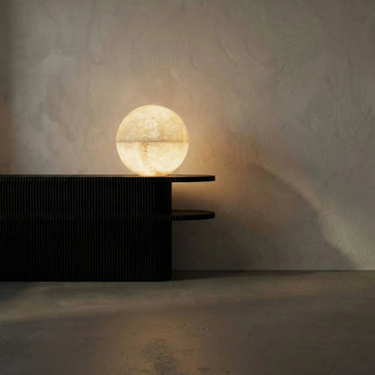 Onyx Globe by Noir in natural. Made from onyx in a modern style.