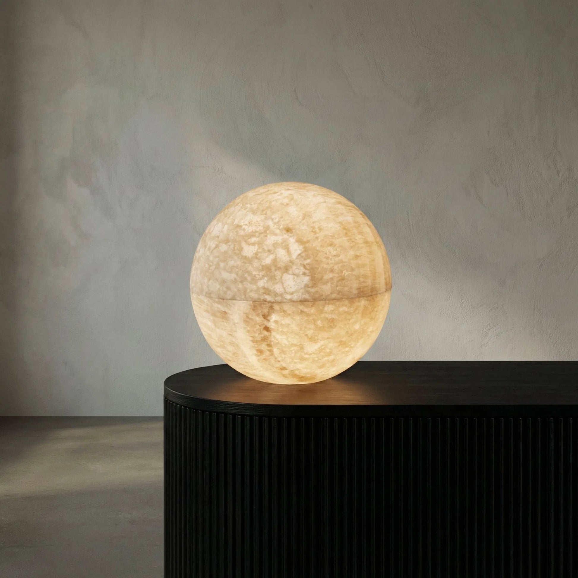 Onyx Globe by Noir in natural. Made from onyx in a modern style.