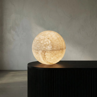 Onyx Globe by Noir in natural. Made from onyx in a modern style.