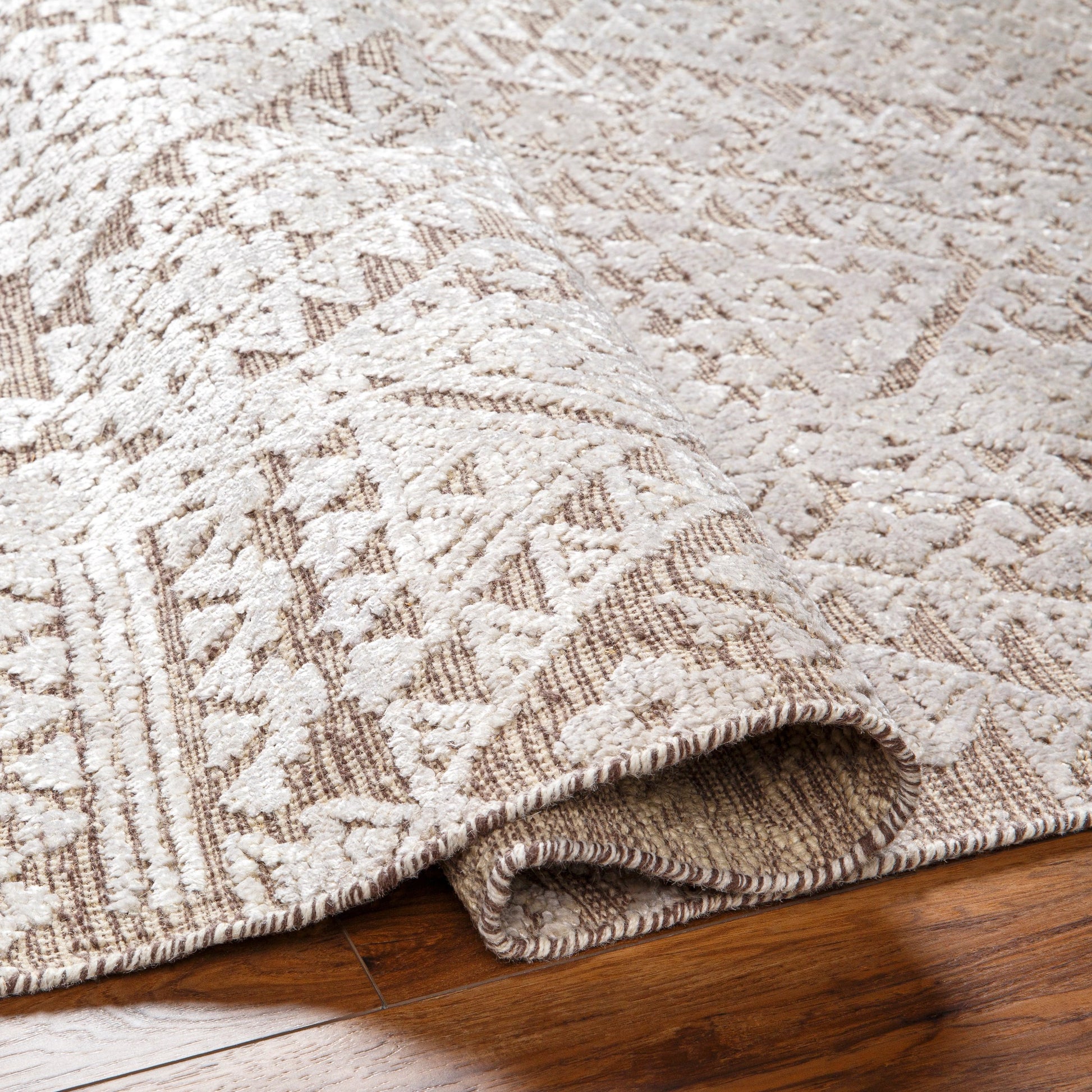 Amina AMA-2304 Rug by Surya in beige, light sage. Made from main: 65% wool, main: 35% viscose in a unique style.