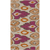 Fuchsia, Orange, Light Beige, Brown / 2'6" x 8'