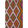 Orange, Medium Purple, Dark Brown, Light Beige / 2'6" x 8'