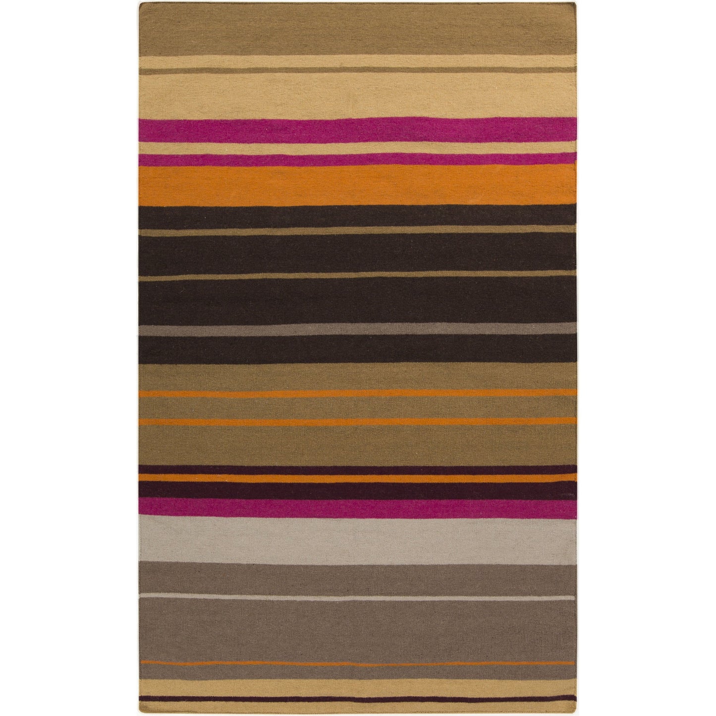 001 49951-17624 | Primary Silo | Alameda Rug - 1744 by Surya in dark brown, mustard, beige, brown, orange, medium purple. Made from 100% wool in a unique style.