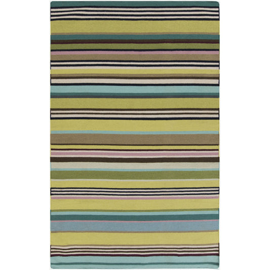Alameda Rug - 1745 by Surya in light green, light beige, navy, aqua, tan, teal. Made from 100% wool in a unique style.