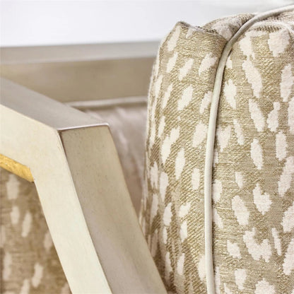 Belden Place Lounge Chair by John-Richard. Made from mahogany, steel, fabric in a cottage & farmhouse style.
