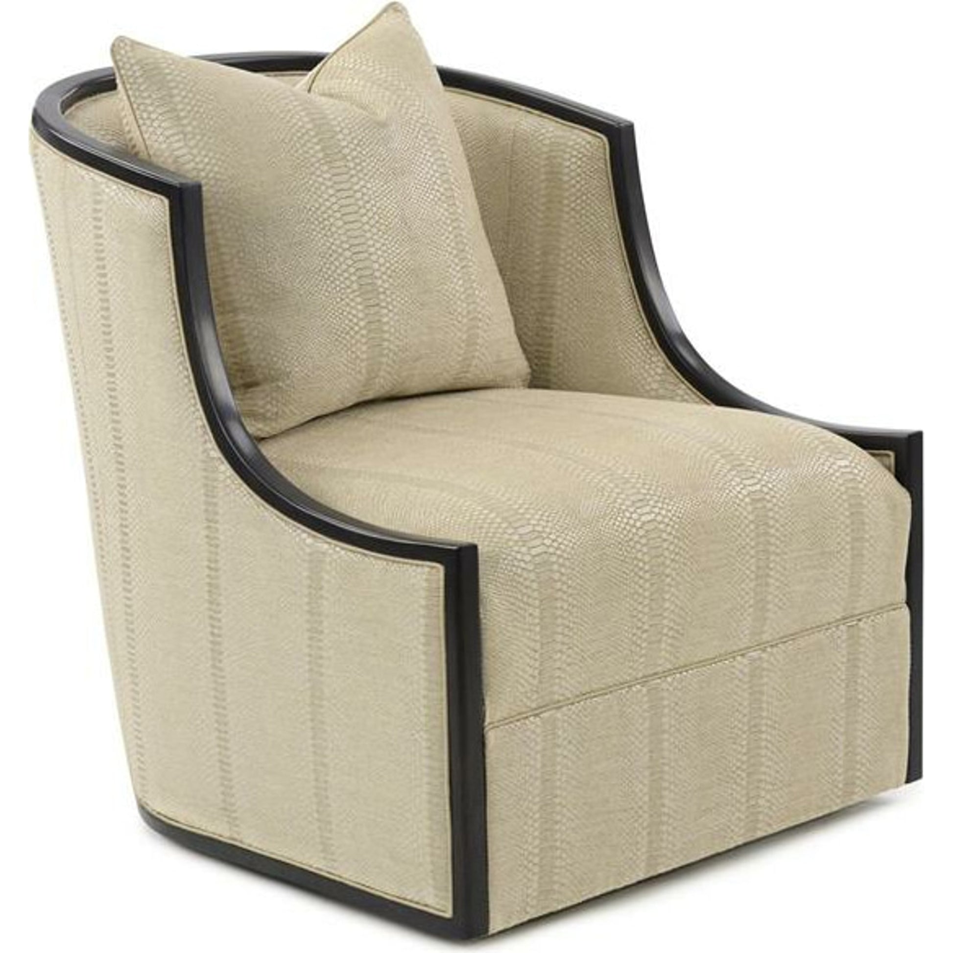 Ticinese Swivel Lounge Chair by John-Richard in gray, nickel. Made from leather, nickel, wood in a transitional style.