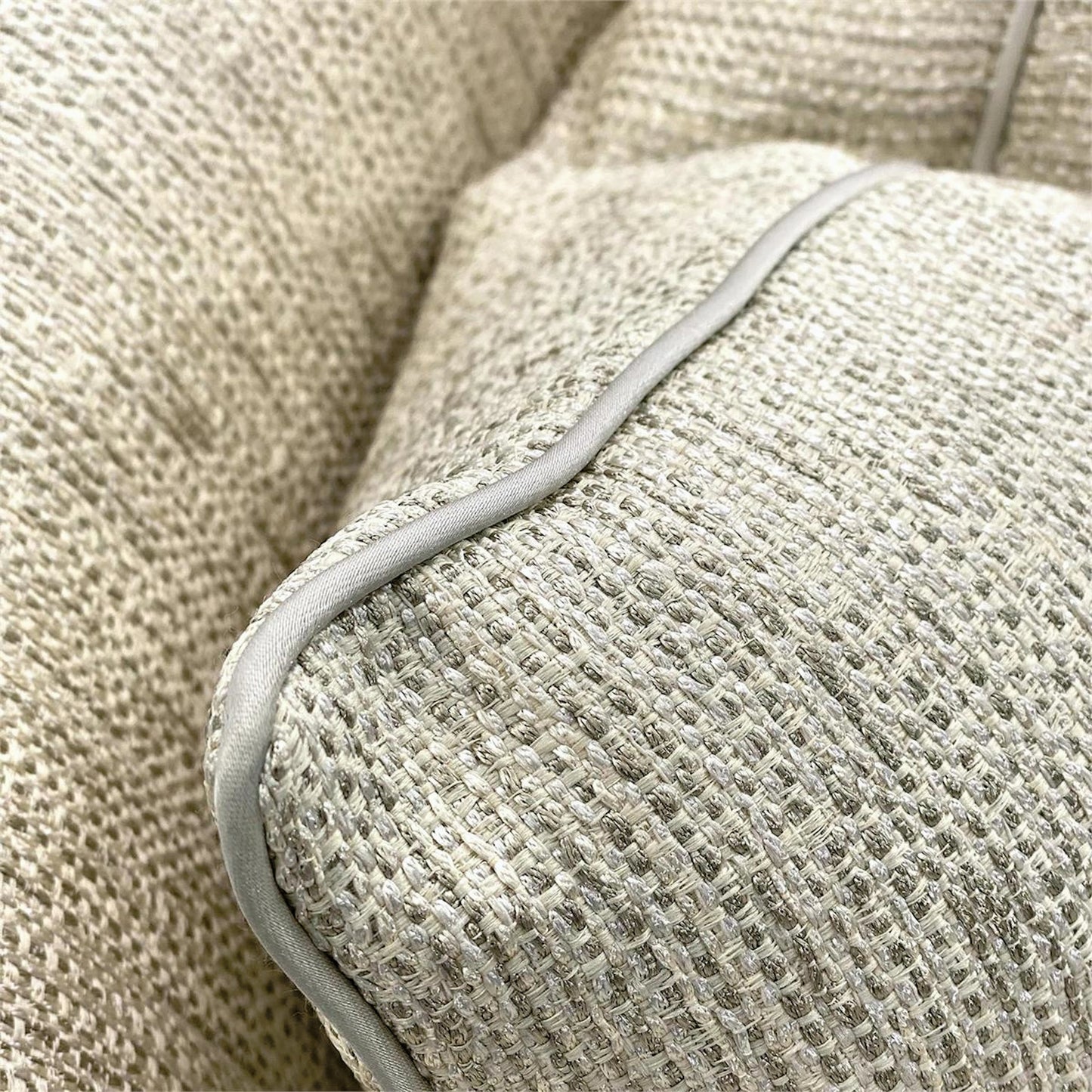 005 SR-865994 | Closeup | Ticinese Swivel Lounge Chair by John-Richard in gray, nickel. Made from leather, nickel, wood in a transitional style.