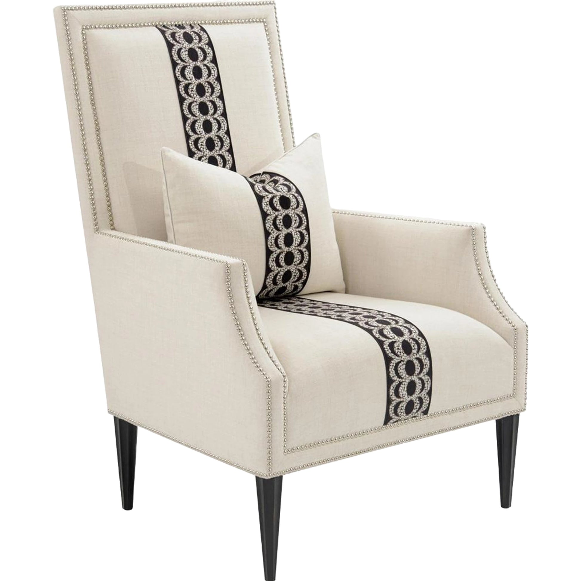 Bel-Air Armchair by John-Richard in gray, silver. Made from unique in a transitional style.