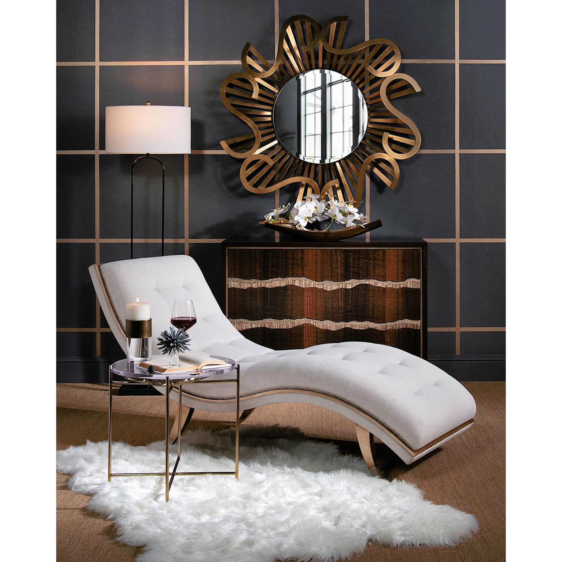 Hudson Chaise by John-Richard. Made from unique in a transitional style.