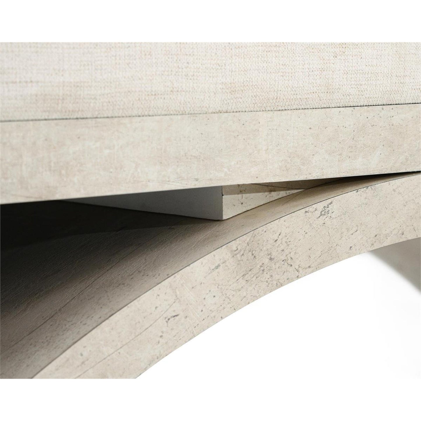 001 SI-1903570 | Closeup | Keen Bench by John-Richard in nomad snow and tiza gesso. Made from unique in a coastal style.