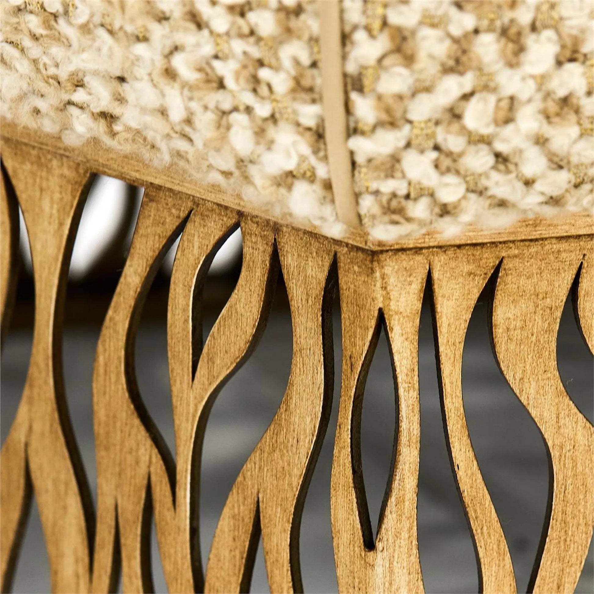 Honeycomb Ottoman, Gold by John-Richard in poplin oat and valyrian gold. Made from unique in a transitional style.