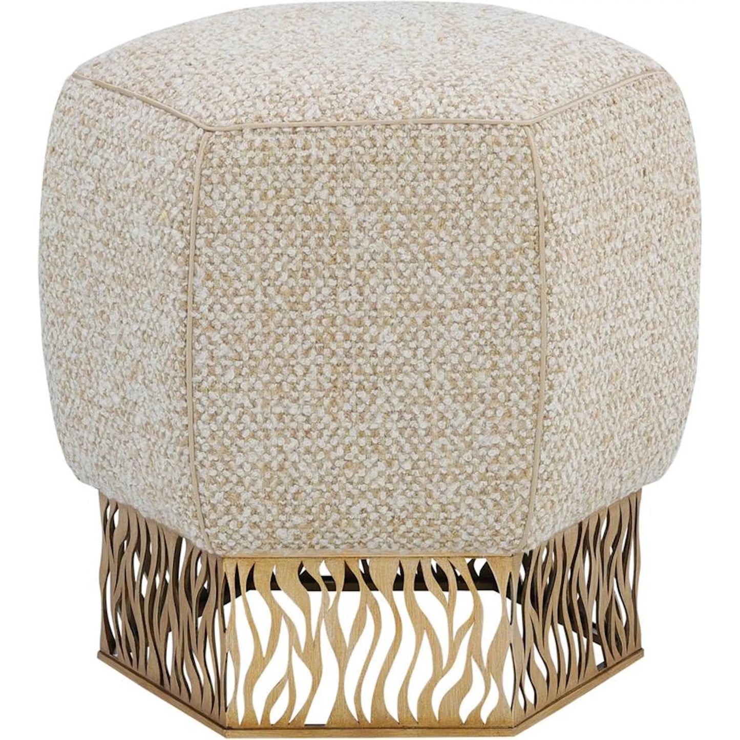 001 SI-2373378 | Primary Silo | Honeycomb Ottoman, Gold by John-Richard in poplin oat and valyrian gold. Made from unique in a transitional style.
