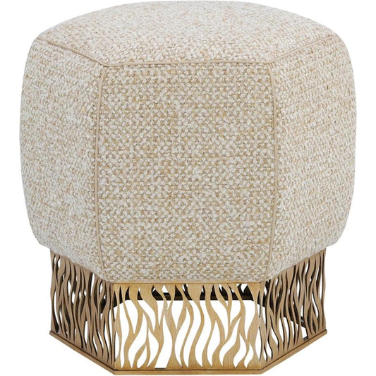 Honeycomb Ottoman, Gold by John-Richard in poplin oat and valyrian gold. Made from unique in a unique style.
