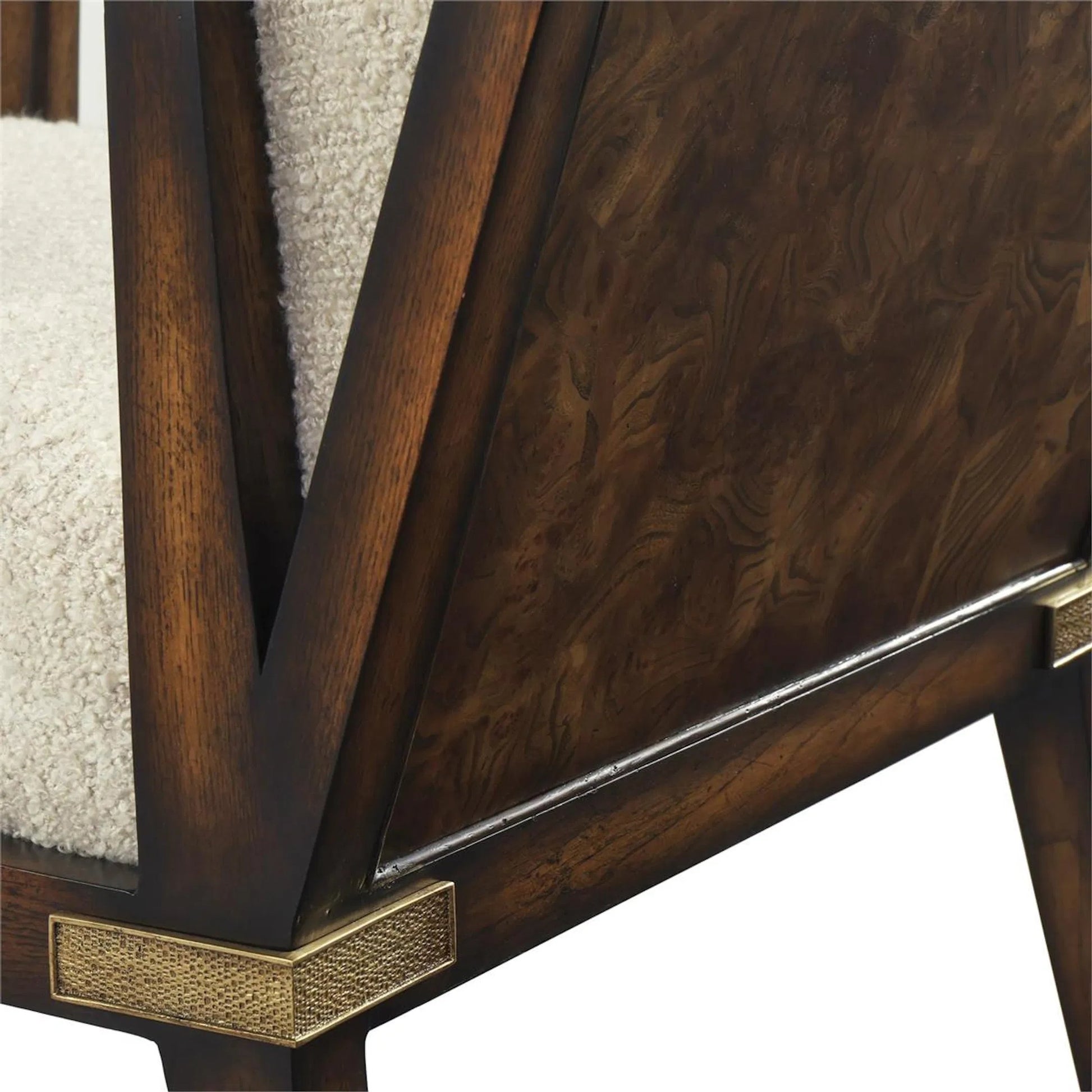 Pointe Armchair by John-Richard in revival parchment. Made from unique in a transitional style.