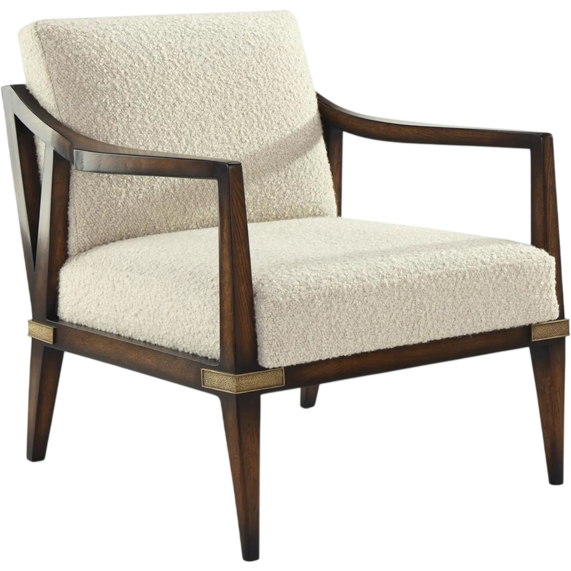Pointe Armchair by John-Richard in revival parchment. Made from unique in a transitional style.