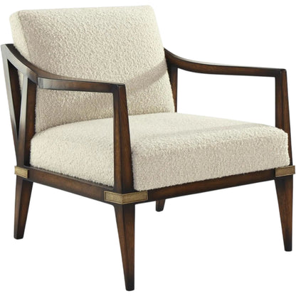 Pointe Armchair by John-Richard in revival parchment. Made from unique in a transitional style.
