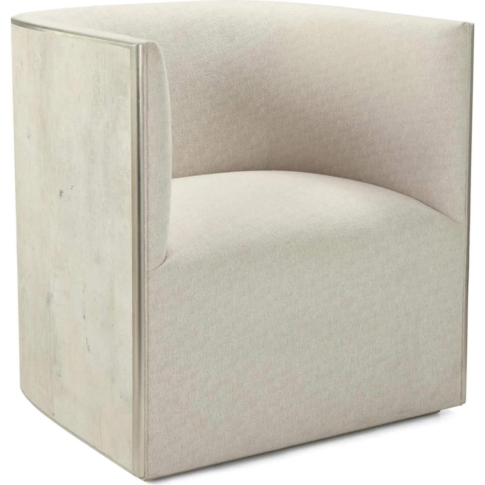 Valletta Swivel Chair by John-Richard in monk parchment, tiza gesso. Made from unique in a transitional style.