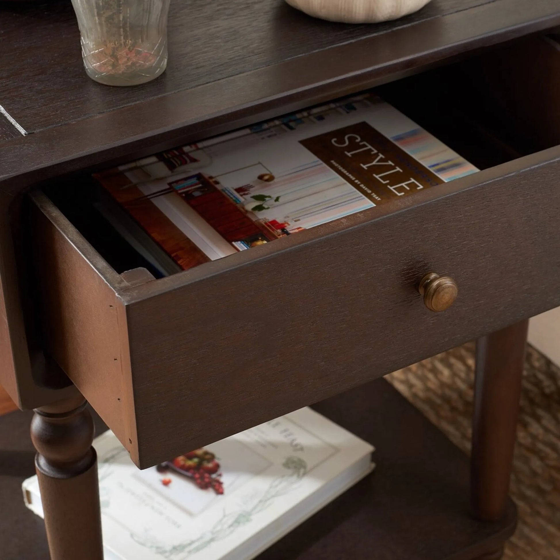 Armstrong Side Table by HedgeApple Essentials. Made from bayur wood in a traditional style.