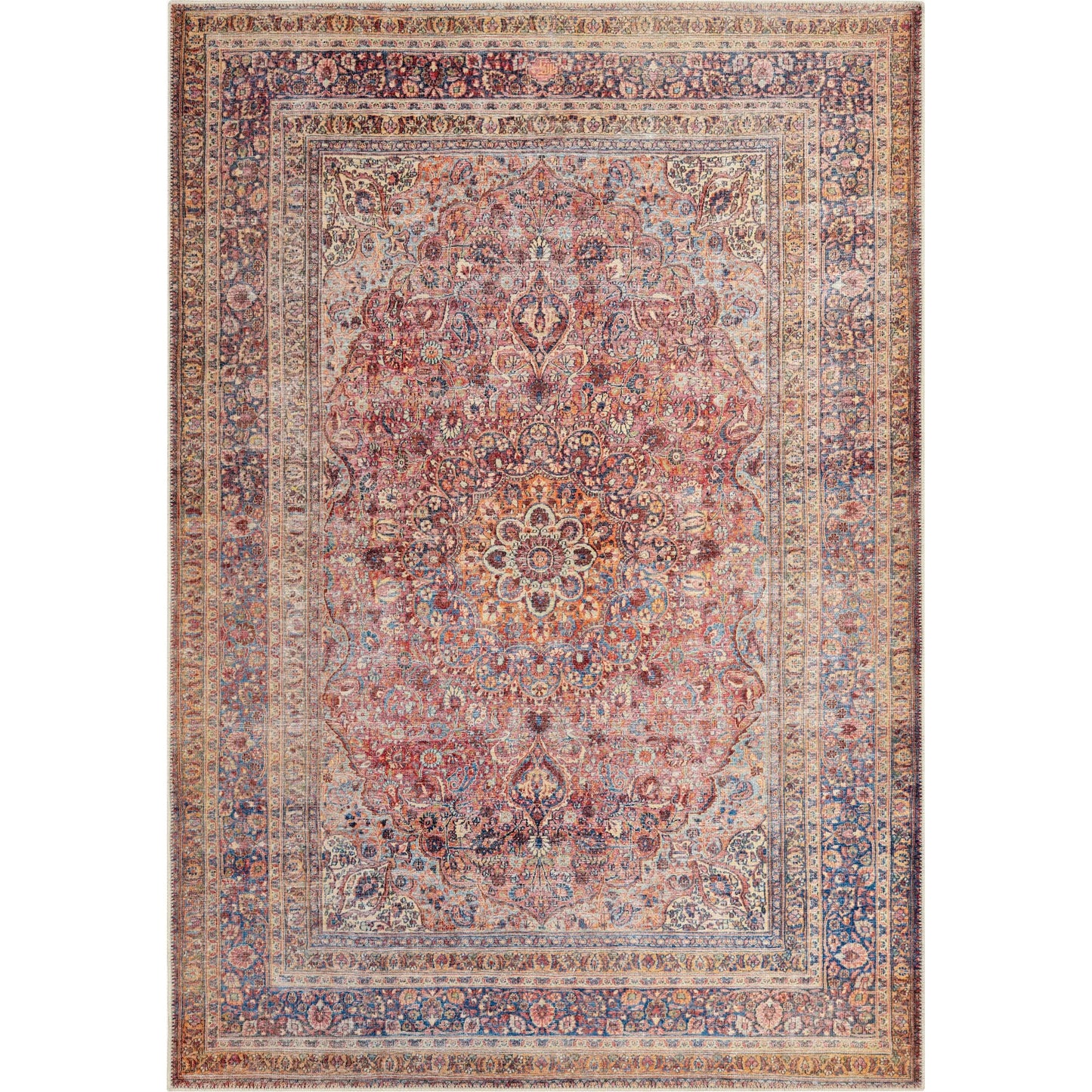 000 SI-2528323,SI-2528324 | Primary Silo | Amelie AML-2331 Rug by Livabliss in burnt orange, dark red, dark blue, mustard, light beige. Made from polyester in a unique style.