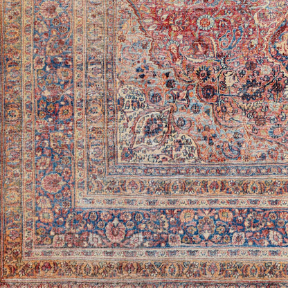 Amelie AML-2331 Rug by Livabliss in burnt orange, dark red, dark blue, mustard, light beige. Made from polyester in a unique style.