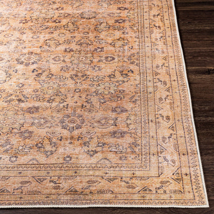 Amelie AML-2338 Rug by Livabliss in brown, mustard, olive, light beige, black. Made from polyester in a unique style.