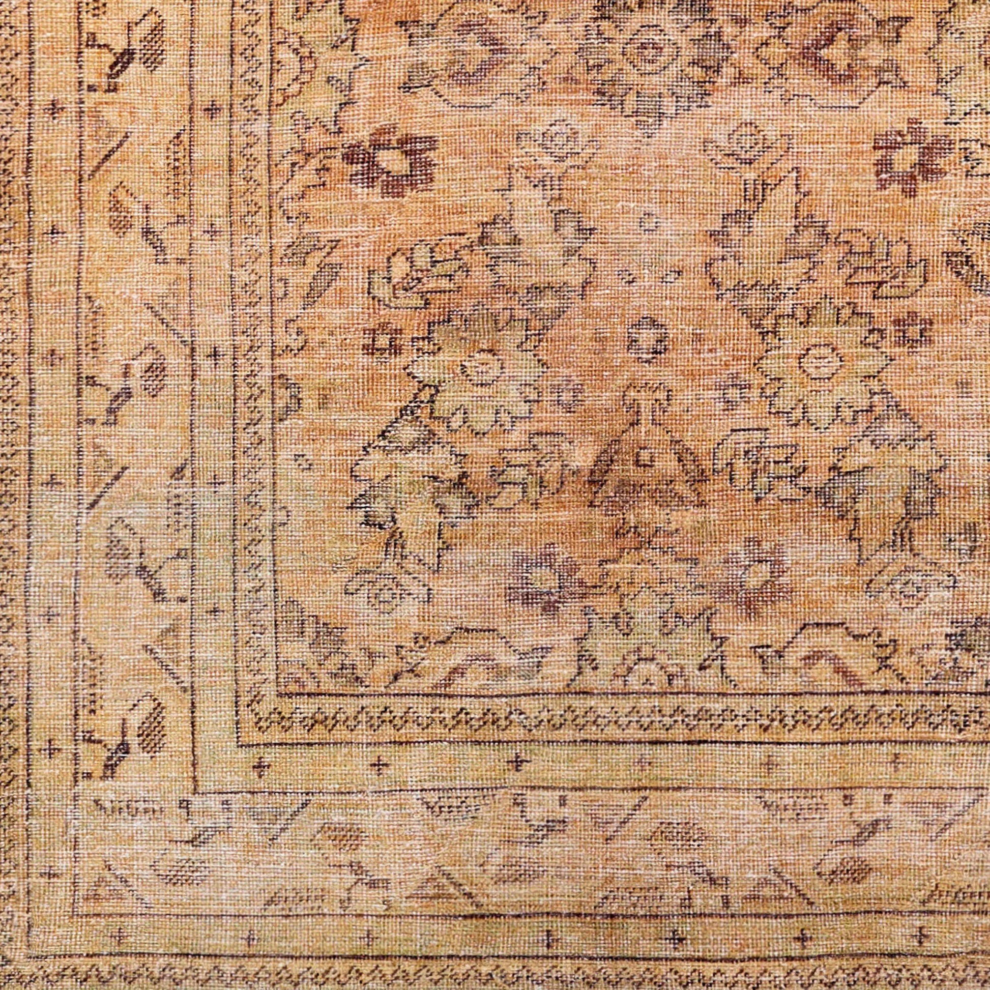 Amelie AML-2338 Rug by Livabliss in brown, mustard, olive, light beige, black. Made from polyester in a unique style.