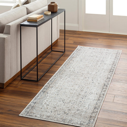 Amelie Rug - 32924 by Livabliss in ivory, taupe, black, tan, navy, cream. Made from main: 50% chenille-polyester, main: 50% polyester in a unique style.