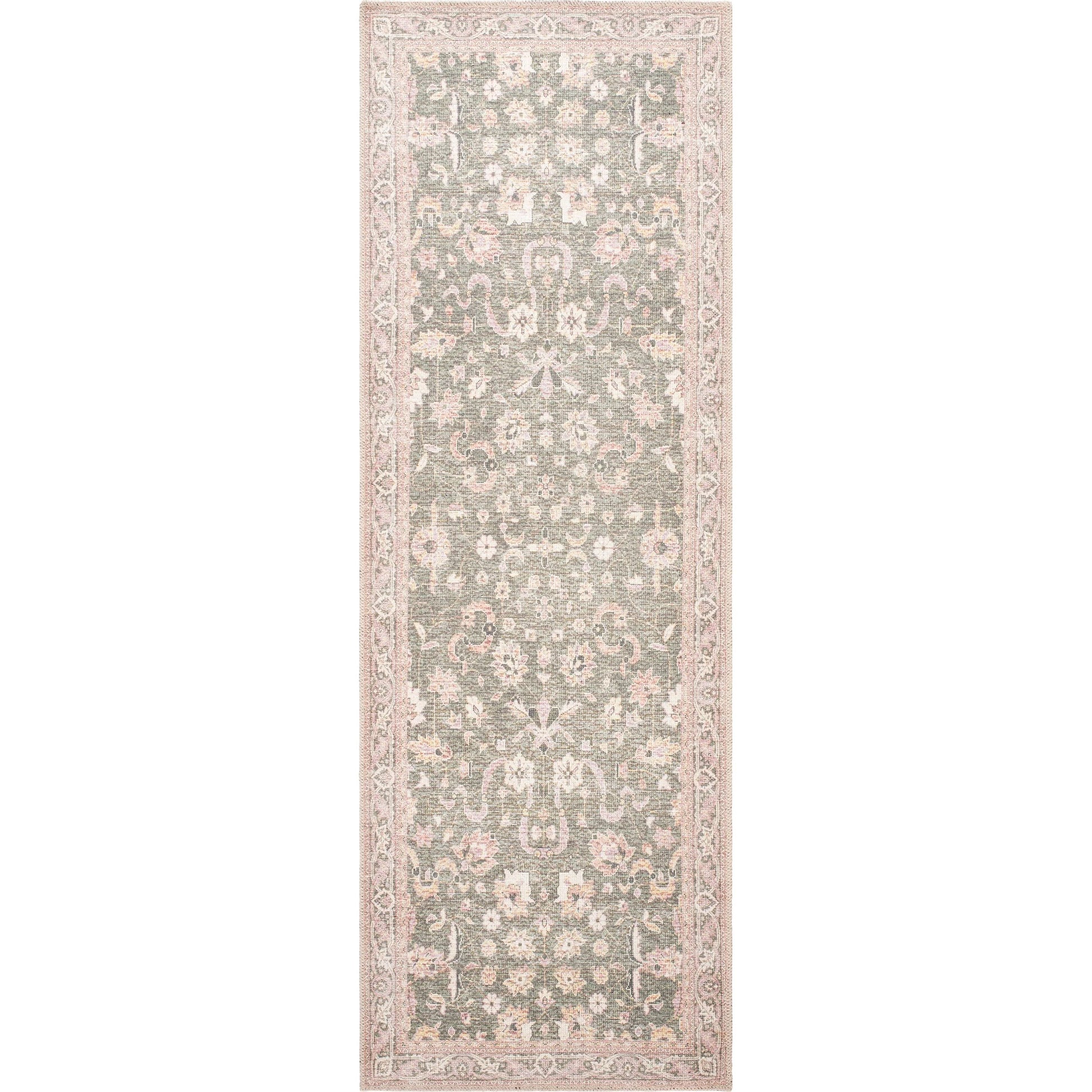 Amelie 533408 Rug by Livabliss in medium green, plum, cream, tan, dark green. Made from polyester in a unique style.