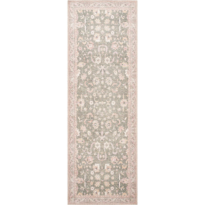 Amelie 533408 Rug by Livabliss in medium green, plum, cream, tan, dark green. Made from polyester in a unique style.